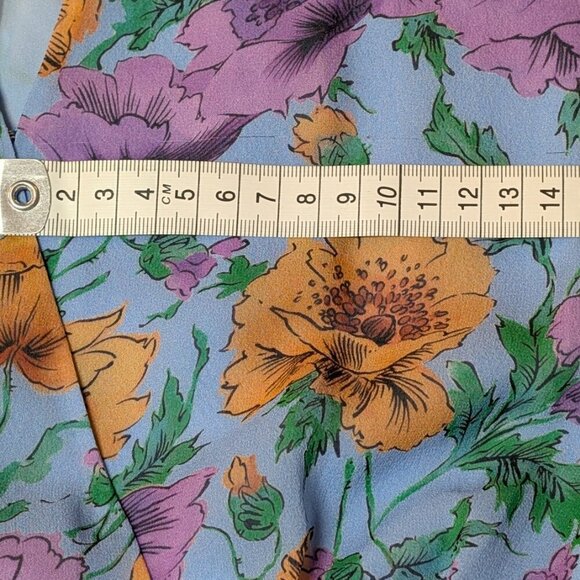 Veronica Beard Dress Sean Floral Printed Ruched Mini 100% Silk Size 4 - Picture 15 of 16